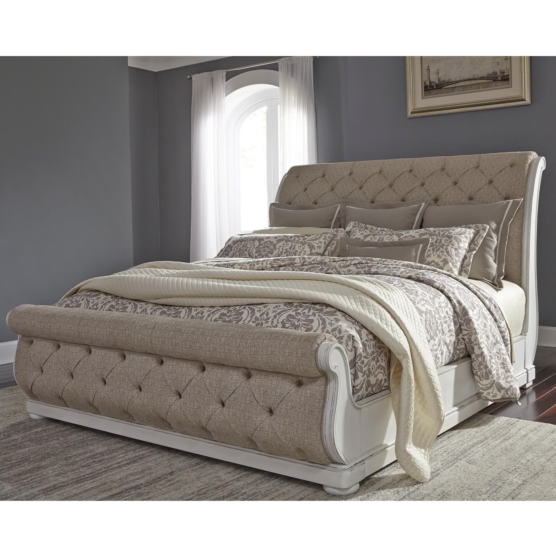 Liberty Furniture Abbey Park Traditional Upholstered Queen Sleigh Bed
